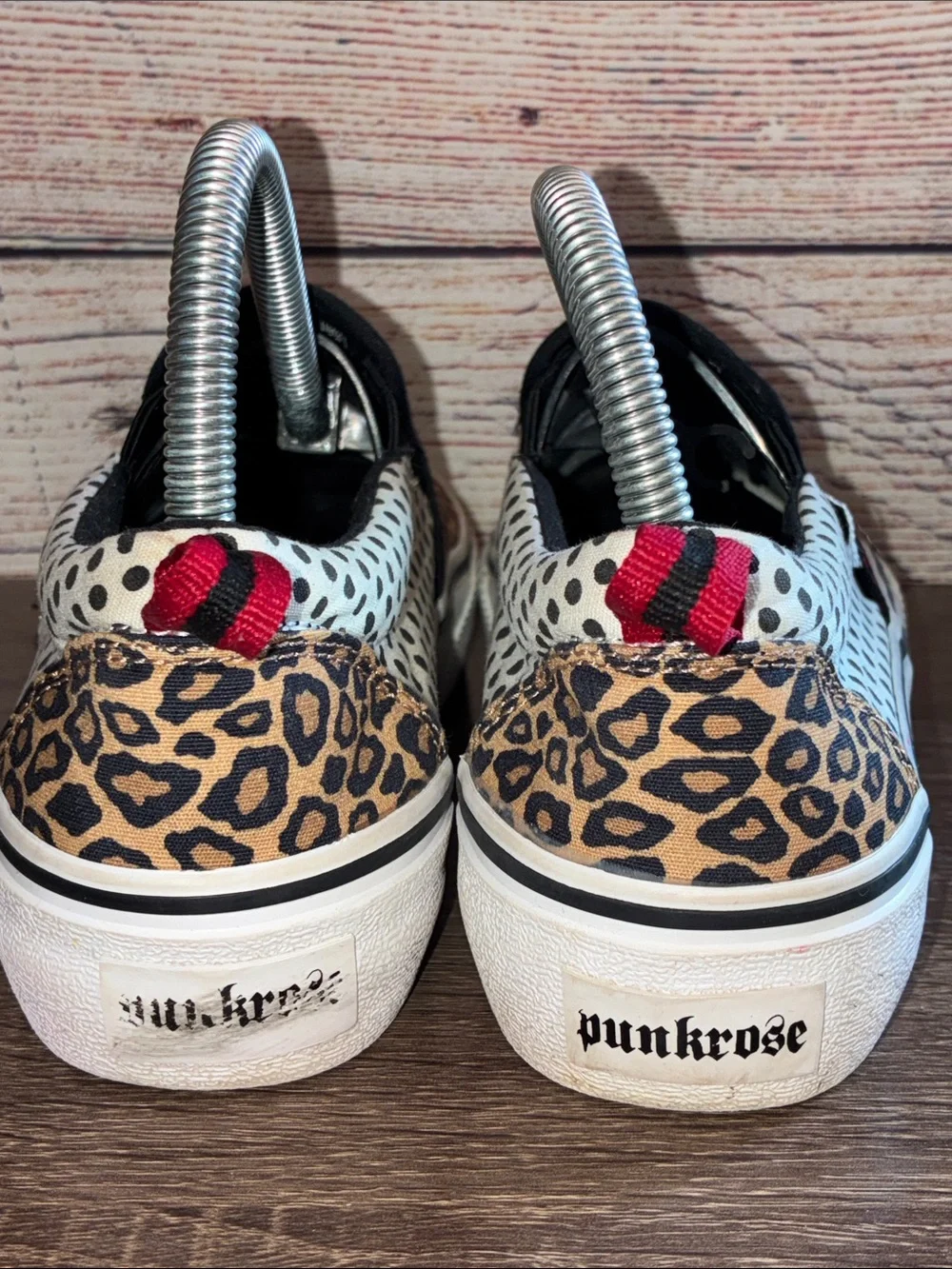 Y2K Punkrose (sketchers) Leopard Print Slip-On Sneakers in Tan and White7.5